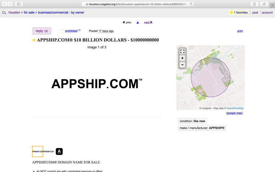 Appship.com® $10 Billion Craigslist